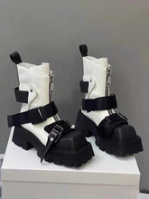 Thick Bottom Front Zipper Ankle Boots Belt Buckle Chelsea-BS00978-Veeddydropshipping